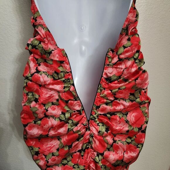 For Love And Lemons Floral Ruched Mini Dress Womens Size Small - Picture 11 of 14